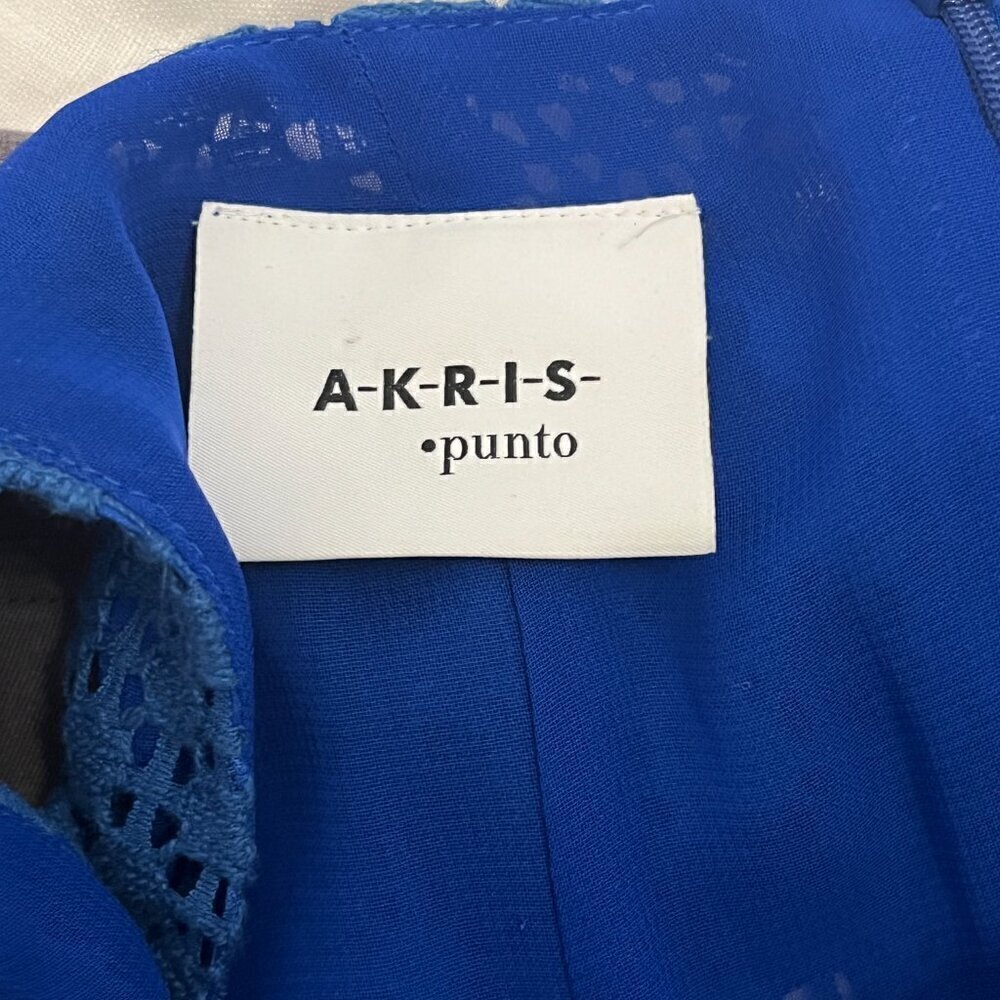 Akris Punto blue dress 6 sleeveless lace EUC - Picture 9 of 12
